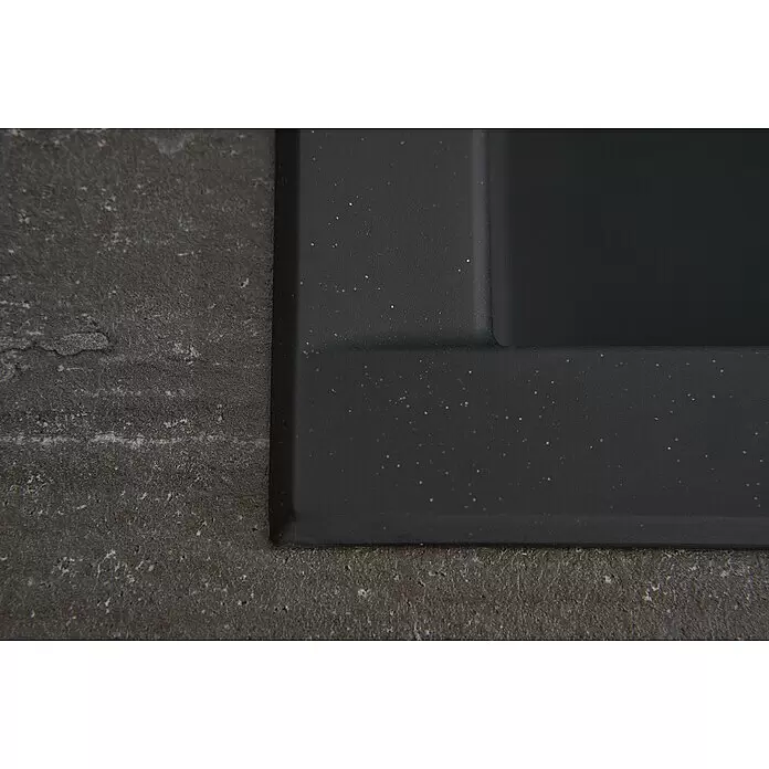 Respekta Einbauspüle Houston - 62 x 50 cm, Schwarz, Anzahl Becken: 1 Stk. - Detailaufnahme