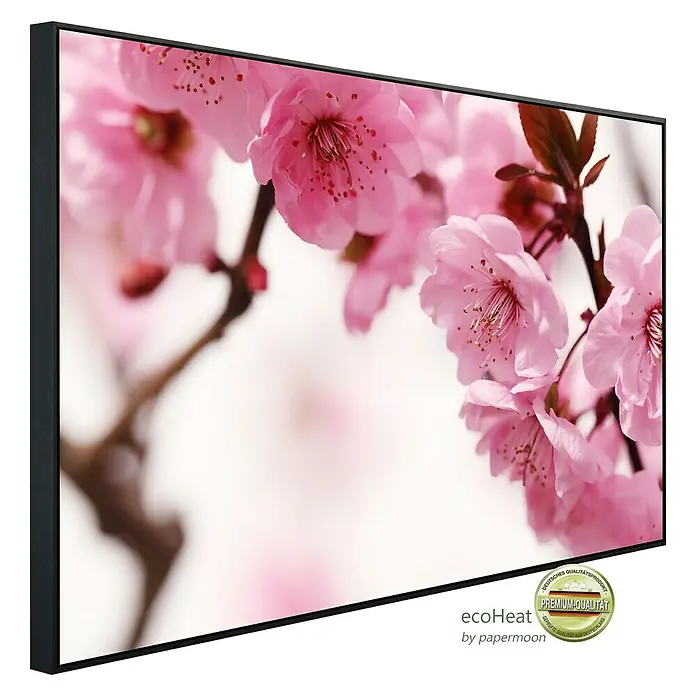 Papermoon Infrarot-Bildheizkörper Pfirsichblüte - 90 cm x 500 mm, 450 W - Das Ecoheat-Heizpaneel mit Kirschblüten-Design, ein hochwertiges und stilvolles Heizgerät für Ihr Zuhause.