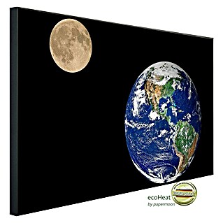 Papermoon Infrarot-Bildheizkörper Erde und Mond (120 x 90 cm, 1.200 W)