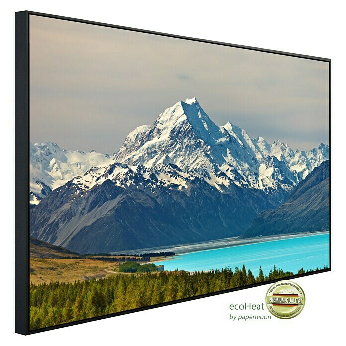 Papermoon Infrarot-Bildheizkörper Mount Cook und Pukaki Lake (120 x 75 cm, 900 W)