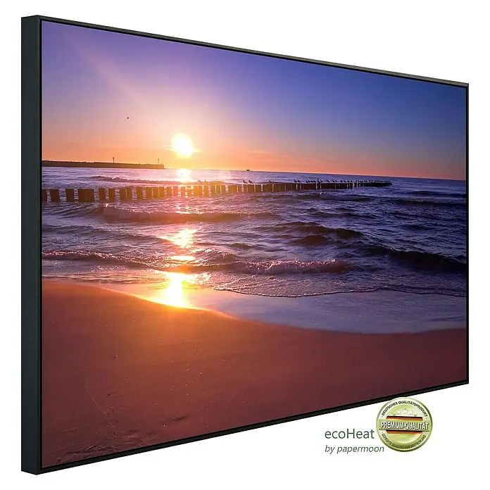 Papermoon Infrarot-Bildheizkörper Sonnenuntergang - 100 x 60 cm, 600 W - EcoHeat Infrarotheizung mit hochwertigem Sonnenuntergangs-Motiv, Premium Qualität, für ein angenehmes Raumklima.