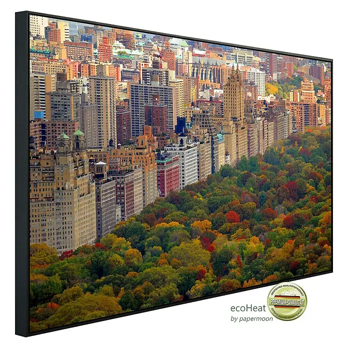 Papermoon Infrarot-Bildheizkörper Zentralpark - 600 x 500 mm, 350 W - Das Ecoheat Infrarotbild mit New York-Motiv zeigt die Stadt im Herbst. Ein Premium-Qualitätsprodukt für angenehme Wärme.