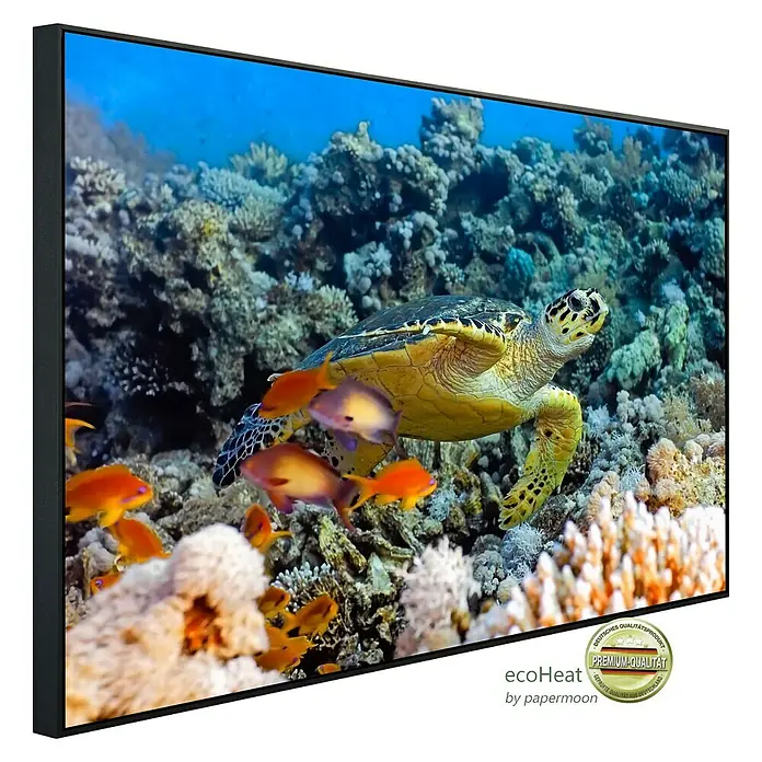 Papermoon Infrarot-Bildheizkörper Meeresschildkröte - 120 x 60 cm, 1.200 W - Das EcoHeater Infrarot-Heizpaneel mit Meeresmotiv sorgt für angenehme Wärme und ist ein optisches Highlight in jedem Raum.