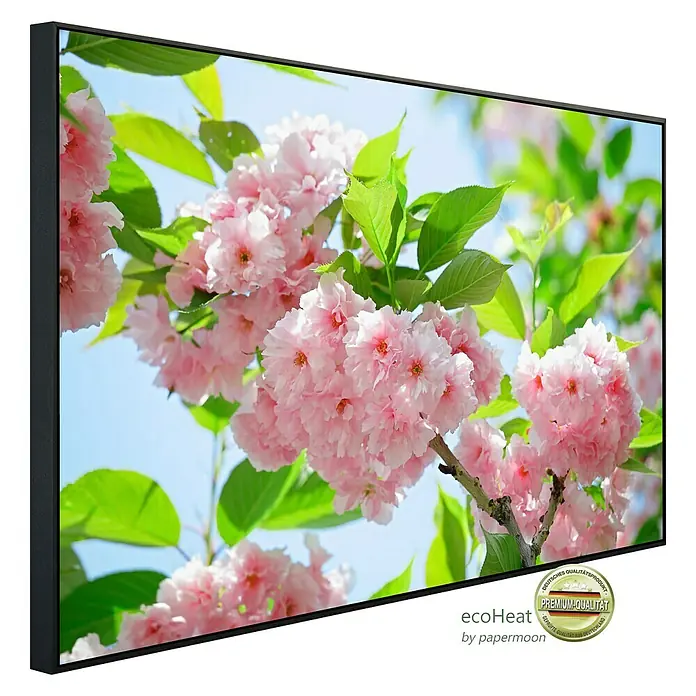Papermoon Infrarot-Bildheizkörper Sakury Kirschblüte - 100 x 60 cm, 600 W - Das Ecoheat-Heizpaneel mit Kirschblüten-Motiv ist eine stilvolle und effiziente Heizlösung für Ihr Zuhause.