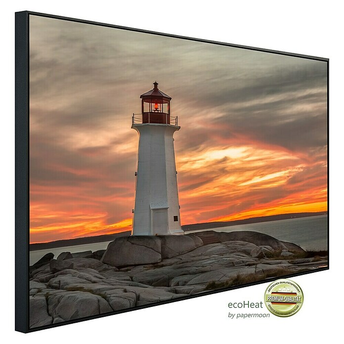 Papermoon Infrarot-Bildheizkörper Leuchtturm Peggy Cove Sonnenuntergang (120 x 60 cm, 750 W) | BAUHAUS