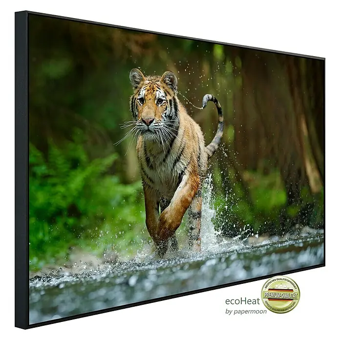 Papermoon Infrarot-Bildheizkörper Sibirischer Amurtiger - 120 x 60 cm, 1.200 W - Hochwertige Infrarotheizung mit Tiger-Motiv. Die moderne Heizung sorgt für angenehme Wärme und ist ein stilvolles Deko-Element.