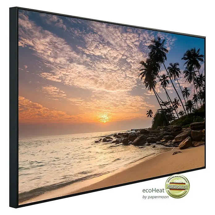 Papermoon Infrarot-Bildheizkörper Palm Beach Sri Lanka 2 - 60 x 50 cm, 350 W - Bildheizung mit Strandmotiv. Die Infrarotheizung sorgt für angenehme Wärme und ist ein dekoratives Highlight für jeden Raum.