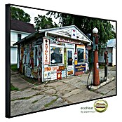 Papermoon Infrarot-Bildheizkörper Alte Vintage Retro Tankstelle (120 x 90 cm, 1 200 W) | BAUHAUS