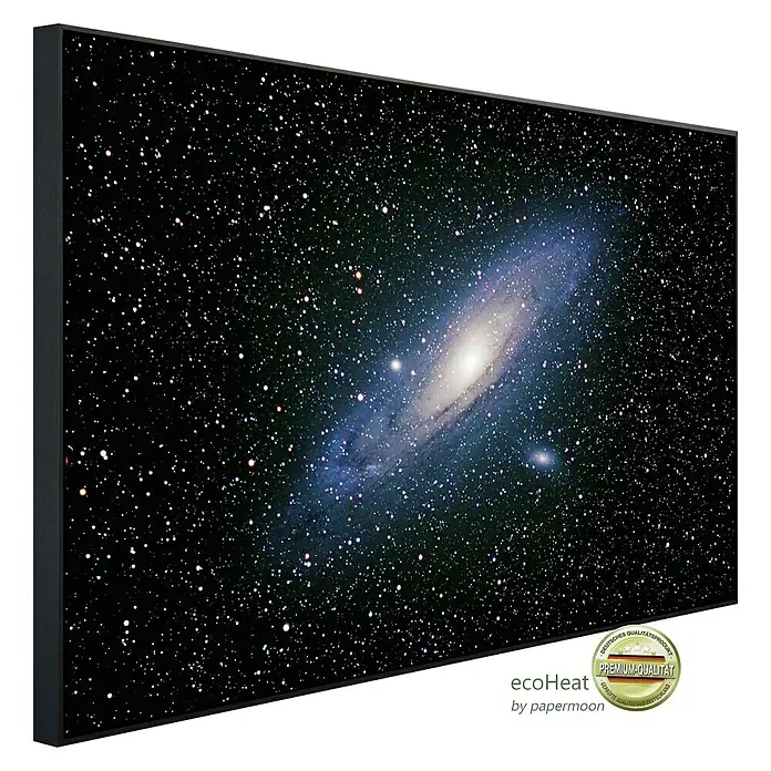 Papermoon Infrarot-Bildheizkörper Andromeda - 100 x 60 cm, 800 W - EcoHeat Infrarotheizung mit Galaxie-Motiv. Stilvolle Heizlösung mit hochwertiger Bildqualität und effizienter Wärmeleistung für ein angenehmes Raumklima.