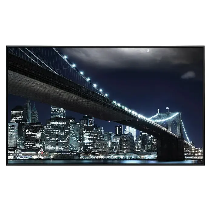 Papermoon Infrarot-Bildheizkörper Brooklyn Bridge bei Nacht80 x 60 cm, 450 W - Diese TV-Abbildung zeigt die Brooklyn Bridge bei Nacht, ein Blickfang für jedes Wohnzimmer mit modernen Design und beeindruckenden Farben.