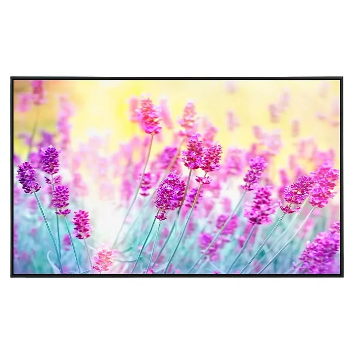 Papermoon Infrarot-Bildheizkörper Lavendelblume - 100 x 60 cm, 800 W - Nahaufnahme von blühendem Lavendel auf einer Leinwand, hervorgehoben durch sanfte Farben und ein ästhetisch ansprechendes Design.