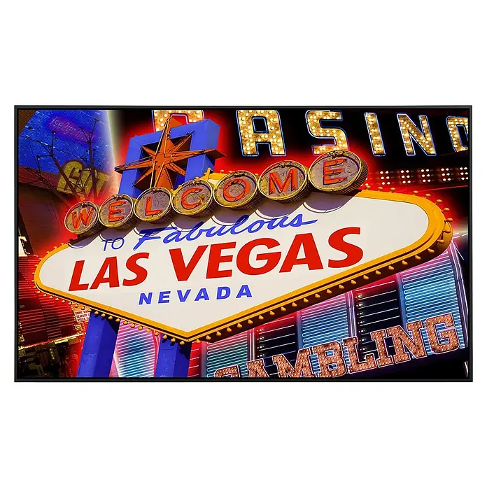 Papermoon Infrarot-Bildheizkörper Las Vegas - 60 x 50 cm, 350 W - Das berühmte "Welcome to Fabulous Las Vegas"-Schild mit funkelnden Lichtern. Ein tolles Foto für jeden Las Vegas-Fan.