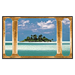 Papermoon Infrarot-Bildheizkörper Palmeninsel Malediven (60 x 60 cm, 350 W)