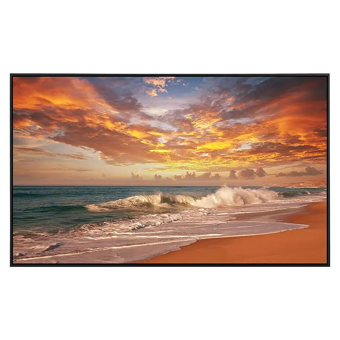 Papermoon Infrarot-Bildheizkörper Meeressonnenuntergang - 100 x 60 cm, 600 W - Ein gerahmtes Kunstwerk mit einem atemberaubenden Sonnenuntergang am Strand, das die Schönheit der Natur einfängt.