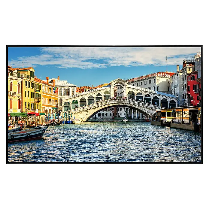 Papermoon Infrarot-Bildheizkörper Canal Grande und Rialtobrücke - 120 x 60 cm, 1.200 W - Eindrucksvolles Bild des Rialto-Brücke in Venedig, die sich über den Canal Grande erstreckt und die architektonische Schönheit der Stadt zeigt.
