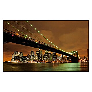 Papermoon Infrarot-Bildheizkörper Brooklyn Bridge bei Nacht 1 (100 x 60 cm, 600 W)