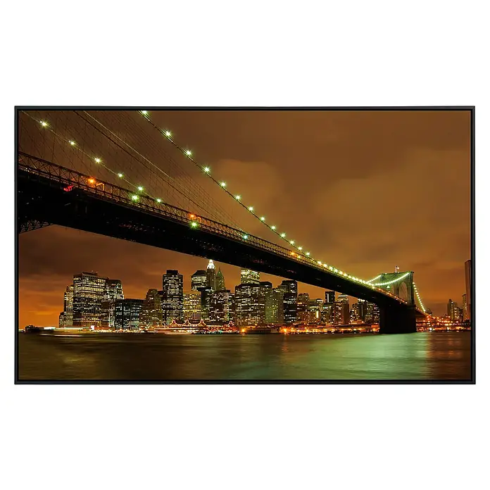 Papermoon Infrarot-Bildheizkörper Brooklyn Bridge bei Nacht 1 - 100 cm x 600 mm, 600 W - Die Brooklyn Bridge im Nachtdesign-Druck. Die New Yorker Brücke mit den Lichtern der Stadt bietet ein starkes Motiv für Ihre Wände.