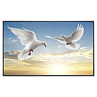 Papermoon Infrarot-Bildheizkörper Weiße Tauben (60 x 60 cm, 350 W)