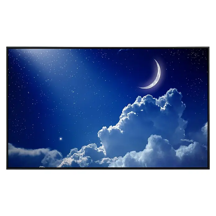 Papermoon Infrarot-Bildheizkörper Nachthimmel mit Mond - 100 x 60 cm, 800 W - TV-Bildschirm mit einer friedlichen Nachtszene, Sternen, Mondsichel und Wolken, ideal für entspannende Unterhaltung.
