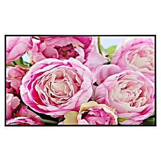Papermoon Infrarot-Bildheizkörper Rosa Pfingstrosenblumen (120 x 90 cm, 1.200 W)
