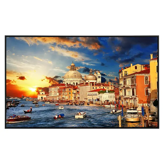 Papermoon Infrarot-Bildheizkörper Venedig Sonnenuntergang - 120 cm x 600 mm, 1.200 W - Gerahmtes Venedig-Bild mit Blick auf den Canal Grande bei Sonnenuntergang, das die Schönheit der Stadt hervorhebt.