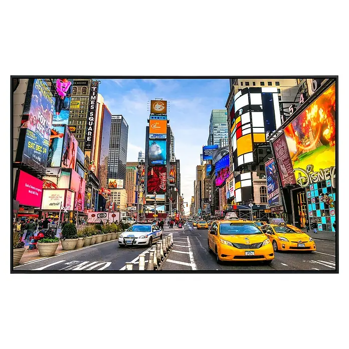Papermoon Infrarot-Bildheizkörper Times Square - 120 x 60 cm, 1.200 W - Lebendiges Foto vom Times Square mit gelben Taxis, leuchtenden Werbetafeln und Menschenmassen, das die Energie der Stadt einfängt.