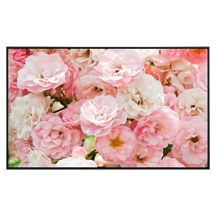 Papermoon Infrarot-Bildheizkörper Rosa Rosen 2 - 60 x 50 cm, 350 W - Nahaufnahme von zarten rosa Rosenblüten, die die Schönheit und den Charme des Produkts hervorheben. Sanfte Farbtöne und Detailreichtum.