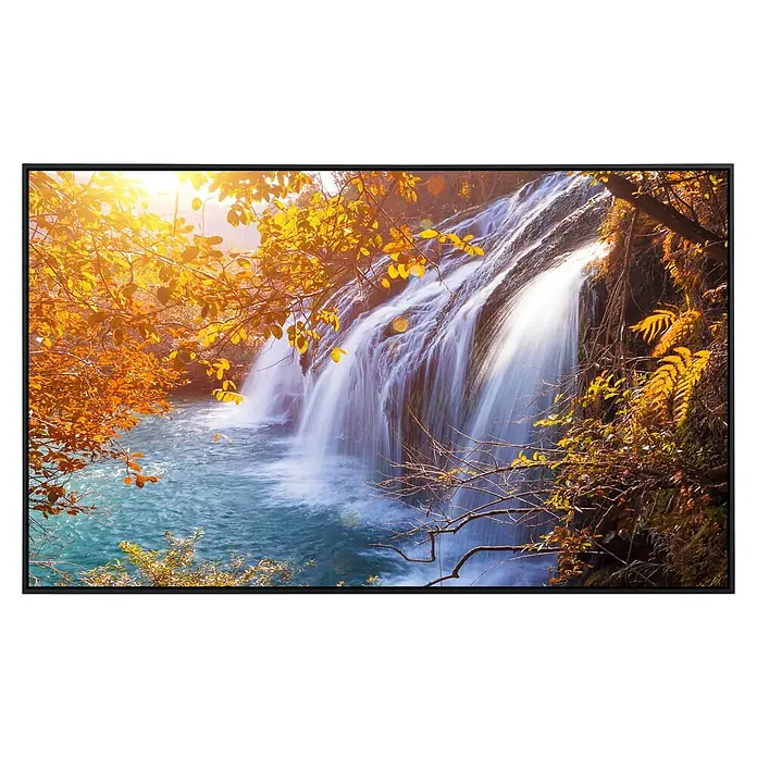 Papermoon Infrarot-Bildheizkörper Herbst Wasserfall 2 - 90 x 50 cm, 450 W - Wasserfall-Leinwanddruck im Herbstlicht. Perfekt für Wohnzimmer, Schlafzimmer oder Büro. Bringen Sie die Schönheit der Natur in Ihr Zuhause.