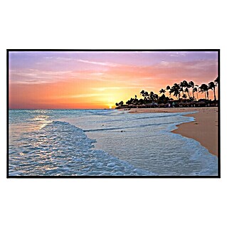 Papermoon Infrarot-Bildheizkörper Aruba Beach Sonnenuntergang (120 x 90 cm, 1.200 W)