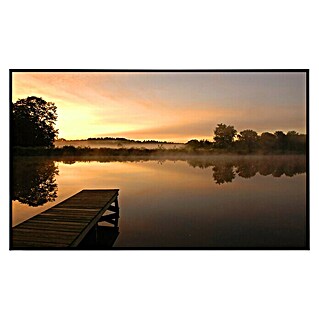 Papermoon Infrarot-Bildheizkörper Morgenstille am See (100 x 60 cm, 600 W)