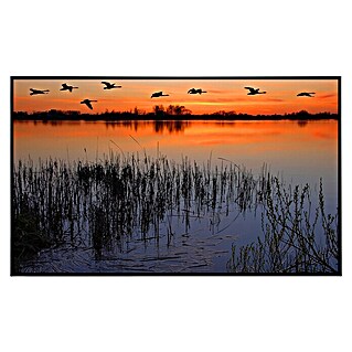 Papermoon Infrarot-Bildheizkörper Abenddämmerung am See (100 x 60 cm, 600 W)