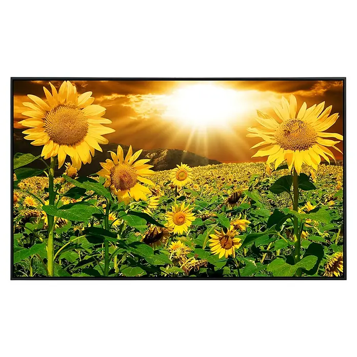 Papermoon Infrarot-Bildheizkörper Sonnenblumen - 100 x 60 cm, 600 W - Ein atemberaubendes Gemälde mit Sonnenblumenfeld unter strahlendem Sonnenlicht. Die Leinwand fängt die Schönheit der Natur perfekt ein.