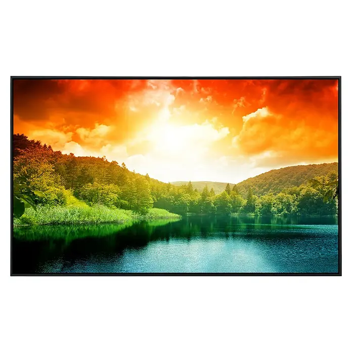 Papermoon Infrarot-Bildheizkörper Waldsee - 100 cm x 600 mm, 600 W - Flusslandschaft auf einem HD-Display mit atemberaubenden Farben und Klarheit. Ein fesselndes visuelles Erlebnis auf dem Monitor.