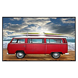 Papermoon Infrarot-Bildheizkörper Red Beetle Bus (120 x 60 cm, 750 W)