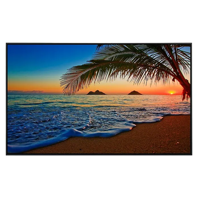 Papermoon Infrarot-Bildheizkörper Lanikai Beach Hawaii - 100 x 60 cm, 600 W - Atemberaubende Leinwand mit Sonnenuntergang am Strand, Palmen und Inseln. Ideal für entspannende Atmosphäre in jedem Raum.
