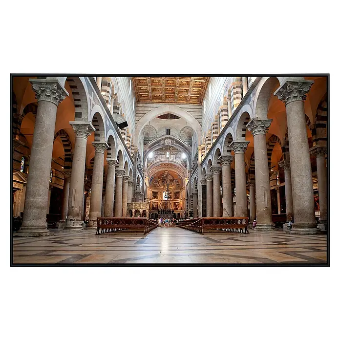 Papermoon Infrarot-Bildheizkörper Kathedrale von Pisa - 60 x 50 cm, 350 W - Innenansicht des beeindruckenden Doms von Pisa mit imposanten Säulenreihen und kunstvoller Deckenmalerei.