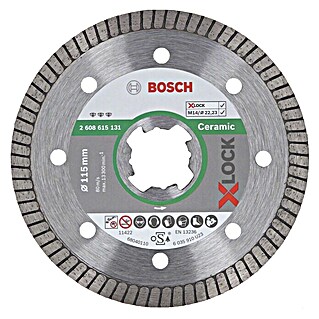 Bosch Professional X-Lock Disco de corte de diamante Best for Ceramic Extra Clean Turbo (Diámetro disco: 115 mm, Apto para: Gres porcelánico)