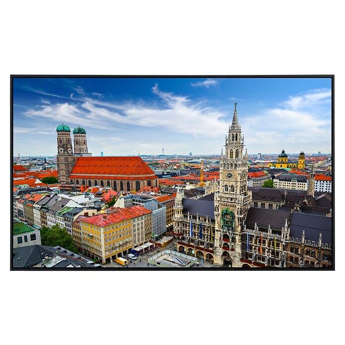 Papermoon Infrarot-Bildheizkörper Münchner Skyline (120 x 75 cm, 900 W)