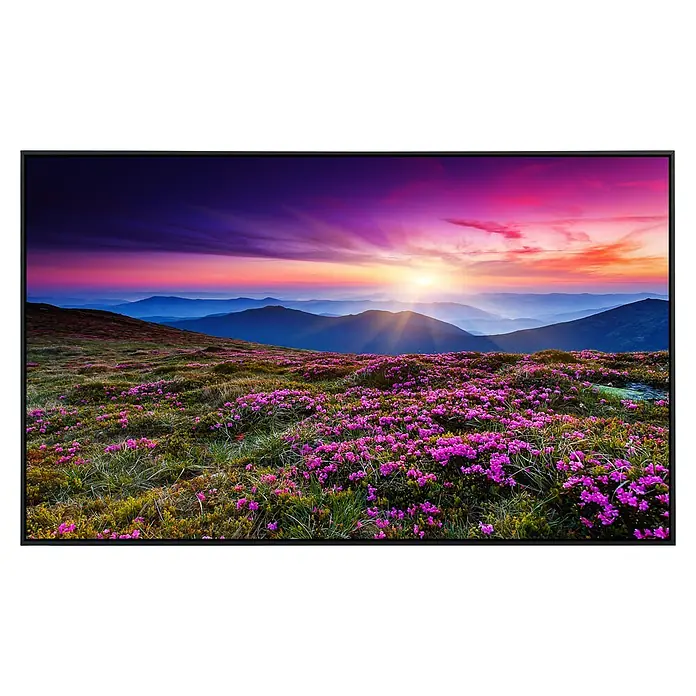 Papermoon Infrarot-Bildheizkörper Sommerberge 2 - 100 x 60 cm, 800 W - Großformatiger Monitor mit atemberaubender Landschaftsdarstellung für ein immersives Seherlebnis mit präziser Farbwiedergabe.