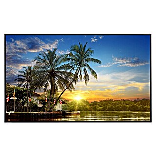 Papermoon Infrarot-Bildheizkörper Tropische Palmen im Sonnenaufgang (80 x 60 cm, 450 W)