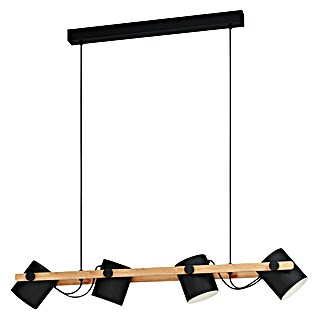 Eglo Hornwood Lámpara colgante (112 W, L x An x Al: 18 x 110 x 110 cm, Negro/Marrón, E27)