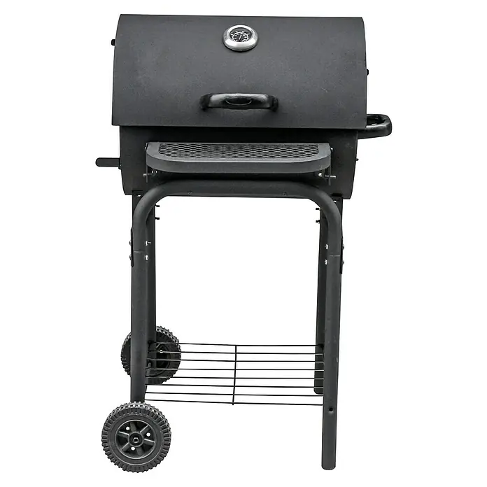 Grillstar Holzkohlegrill Grilltonne - B x T x H: 68 x 66 x 109 cm, Grillfläche (B x T): 46 x 43 cm, Schwarz - Schwarzer Holzkohlegrill mit Temperaturanzeige. Perfekt zum Grillen im Freien und für köstliche Mahlzeiten.