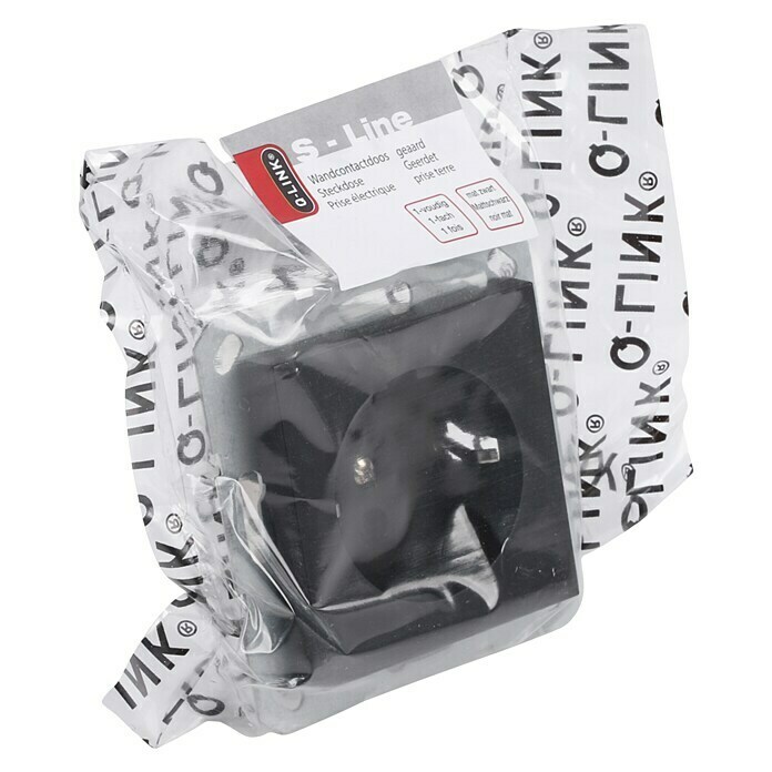 Q-Link Stopcontact S-Line (Zwart) | BAUHAUS