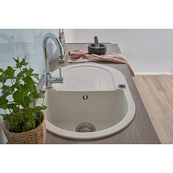 Schock Fregadero encastrable (79 x 50 cm, 1 cubeta, Cristalite®, Blanco)