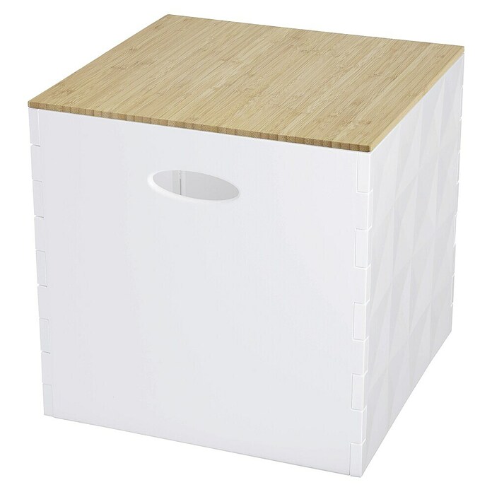 Aufbewahrungsbox Crystall (L x B x H: 31 x 31 x 30,5 cm, Kunststoff, Weiß, Mit Deckel) | BAUHAUS