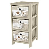 Rollcontainer Shabby (L x B x H: 37,5 x 32 x 64 cm, Beige, Anzahl Schubladen: 3 Stk.) | BAUHAUS