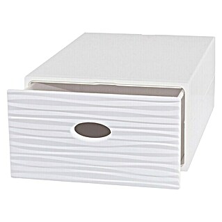 Schubladenbox QBox Wave Large (L x B x H: 40 x 28 x 15 cm, Weiß, Anzahl Schubladen: 1 Stk.)
