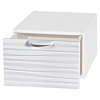 Schubladenbox QBox Wave Mini (L x B x H: 21 x 15,5 x 10,5 cm, Weiß, Anzahl Schubladen: 1 Stk.)