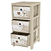 Rollcontainer Shabby (L x B x H: 37,5 x 32 x 64 cm, Beige, Anzahl Schubladen: 3 Stk.) | BAUHAUS