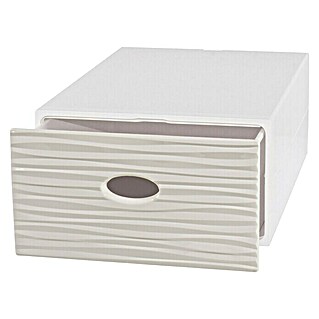 Schubladenbox QBox Wave Large (L x B x H: 40 x 28 x 15 cm, Sand, Anzahl Schubladen: 1 Stk.)